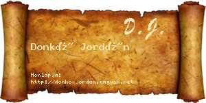 Donkó Jordán névjegykártya